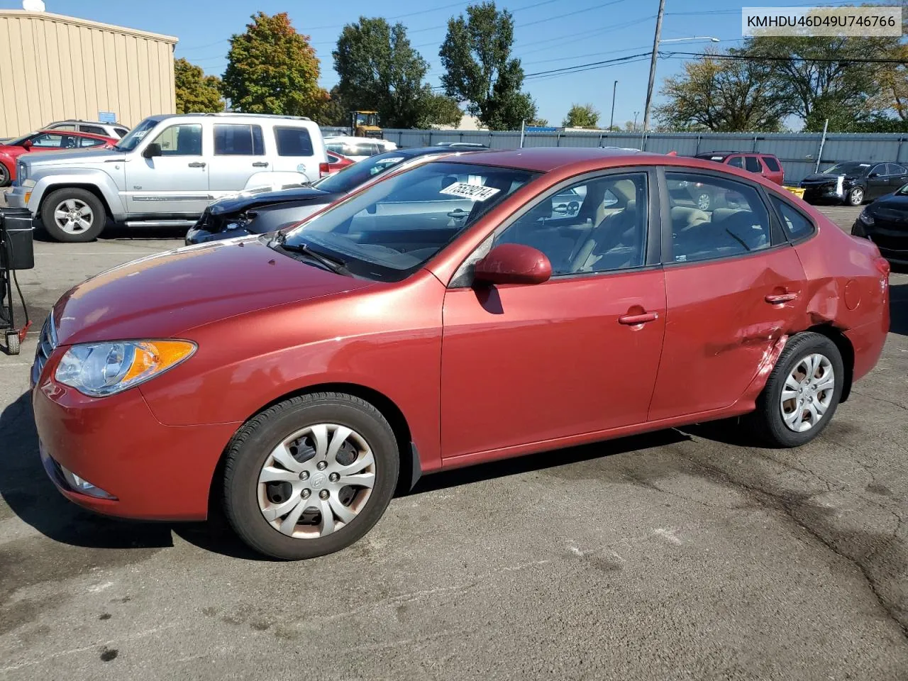 2009 Hyundai Elantra Gls VIN: KMHDU46D49U746766 Lot: 75529214