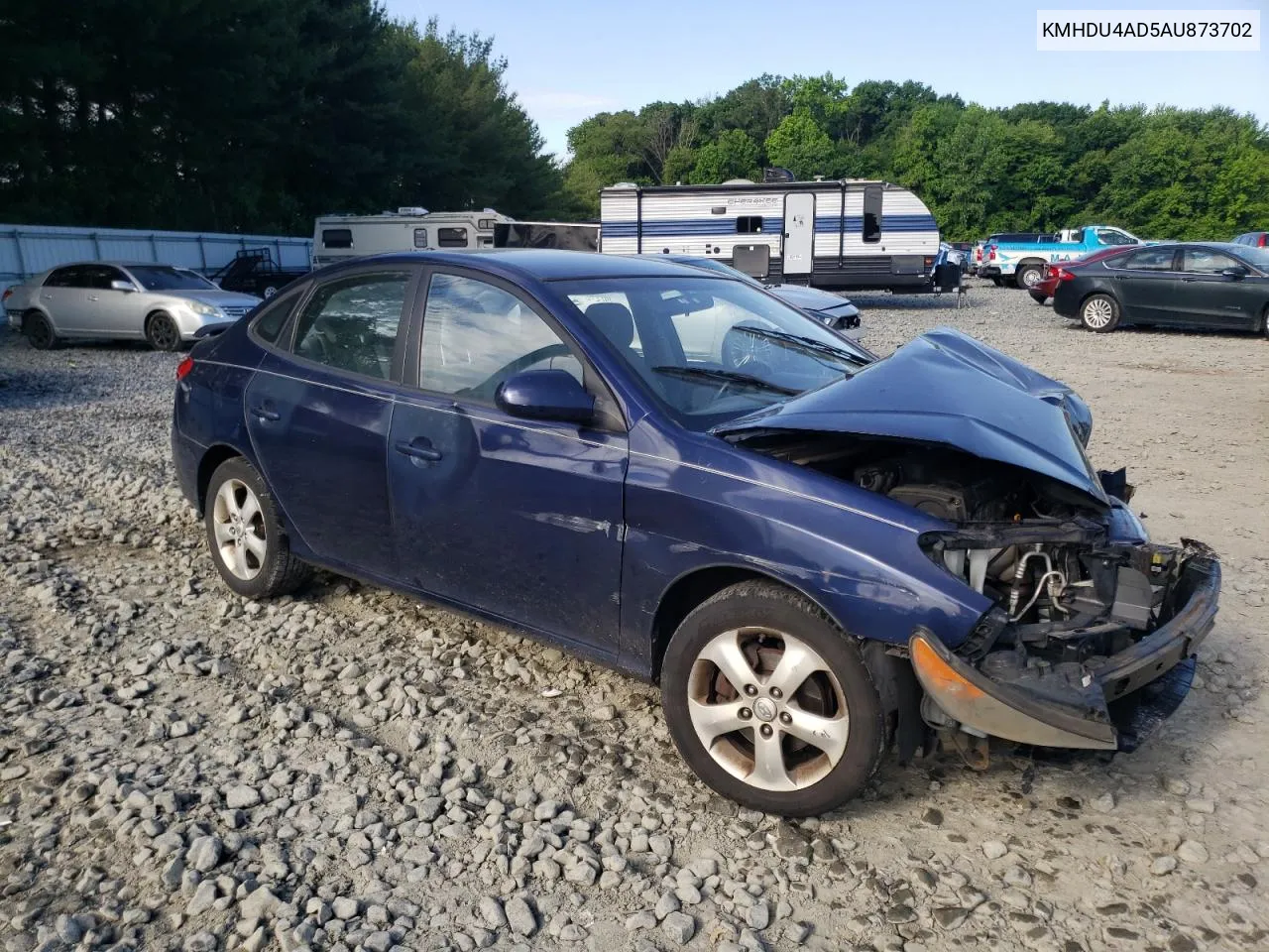 KMHDU4AD5AU873702 2010 Hyundai Elantra Blue