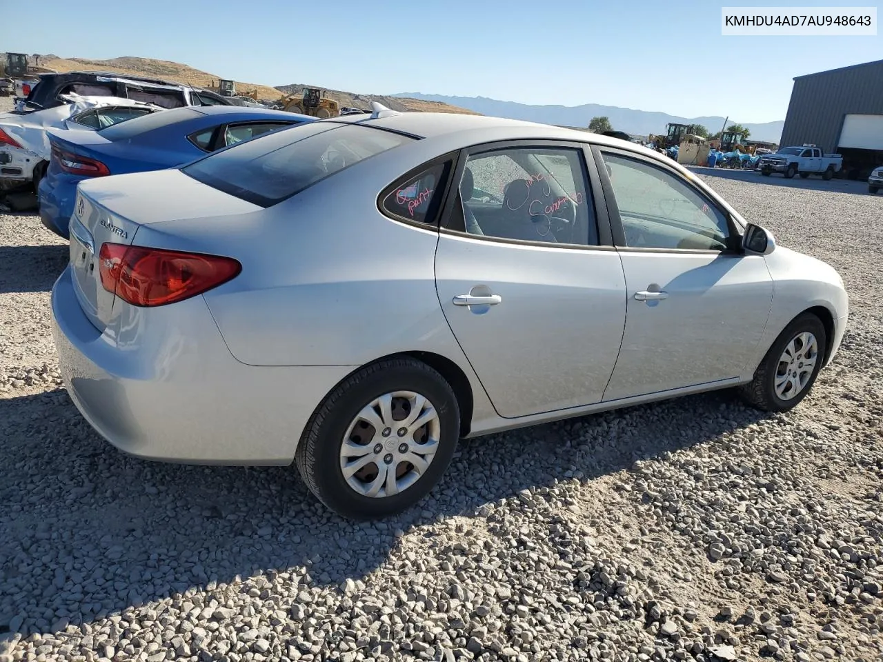 2010 Hyundai Elantra Blue VIN: KMHDU4AD7AU948643 Lot: 59481964