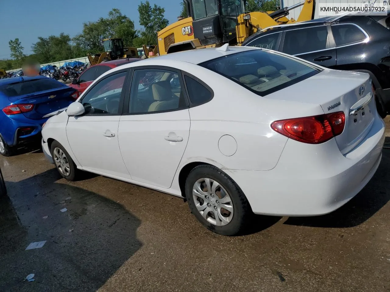 KMHDU4AD5AU017932 2010 Hyundai Elantra Blue