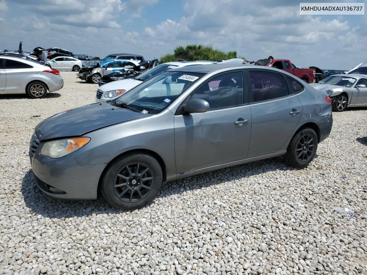 KMHDU4ADXAU136737 2010 Hyundai Elantra Blue