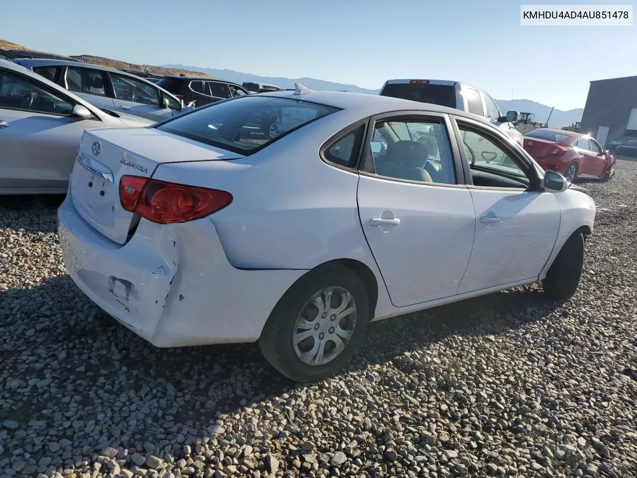 2010 Hyundai Elantra Blue VIN: KMHDU4AD4AU851478 Lot: 67964974