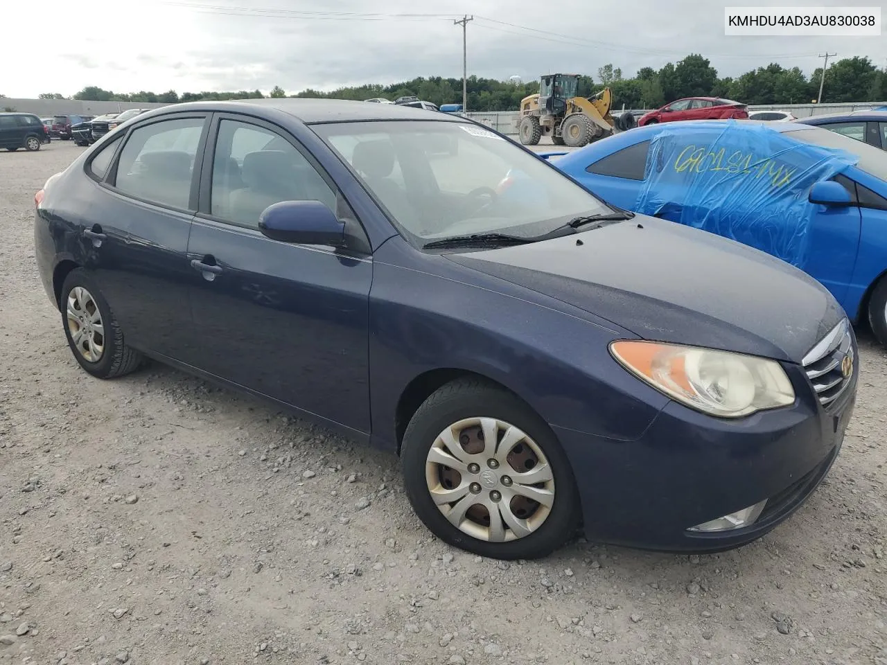 KMHDU4AD3AU830038 2010 Hyundai Elantra Blue