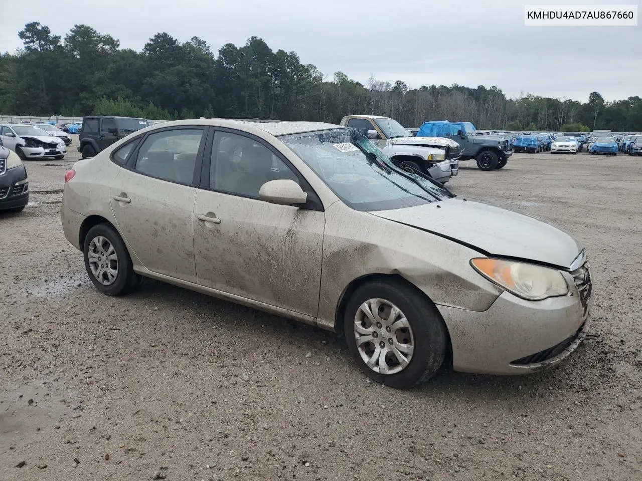 KMHDU4AD7AU867660 2010 Hyundai Elantra Blue