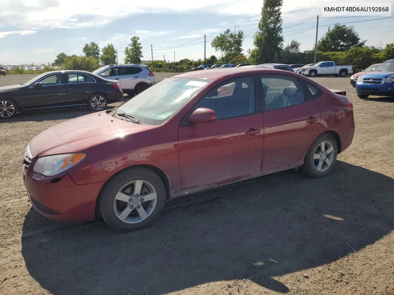 2010 Hyundai Elantra Gls VIN: KMHDT4BD6AU192868 Lot: 69918074