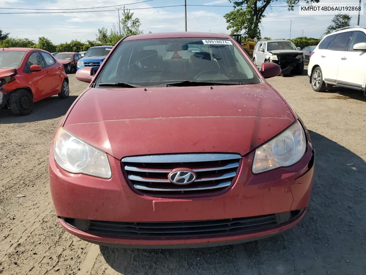 2010 Hyundai Elantra Gls VIN: KMHDT4BD6AU192868 Lot: 69918074