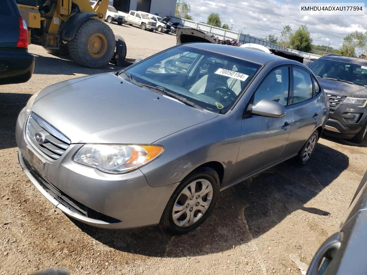 KMHDU4ADXAU177594 2010 Hyundai Elantra Blue