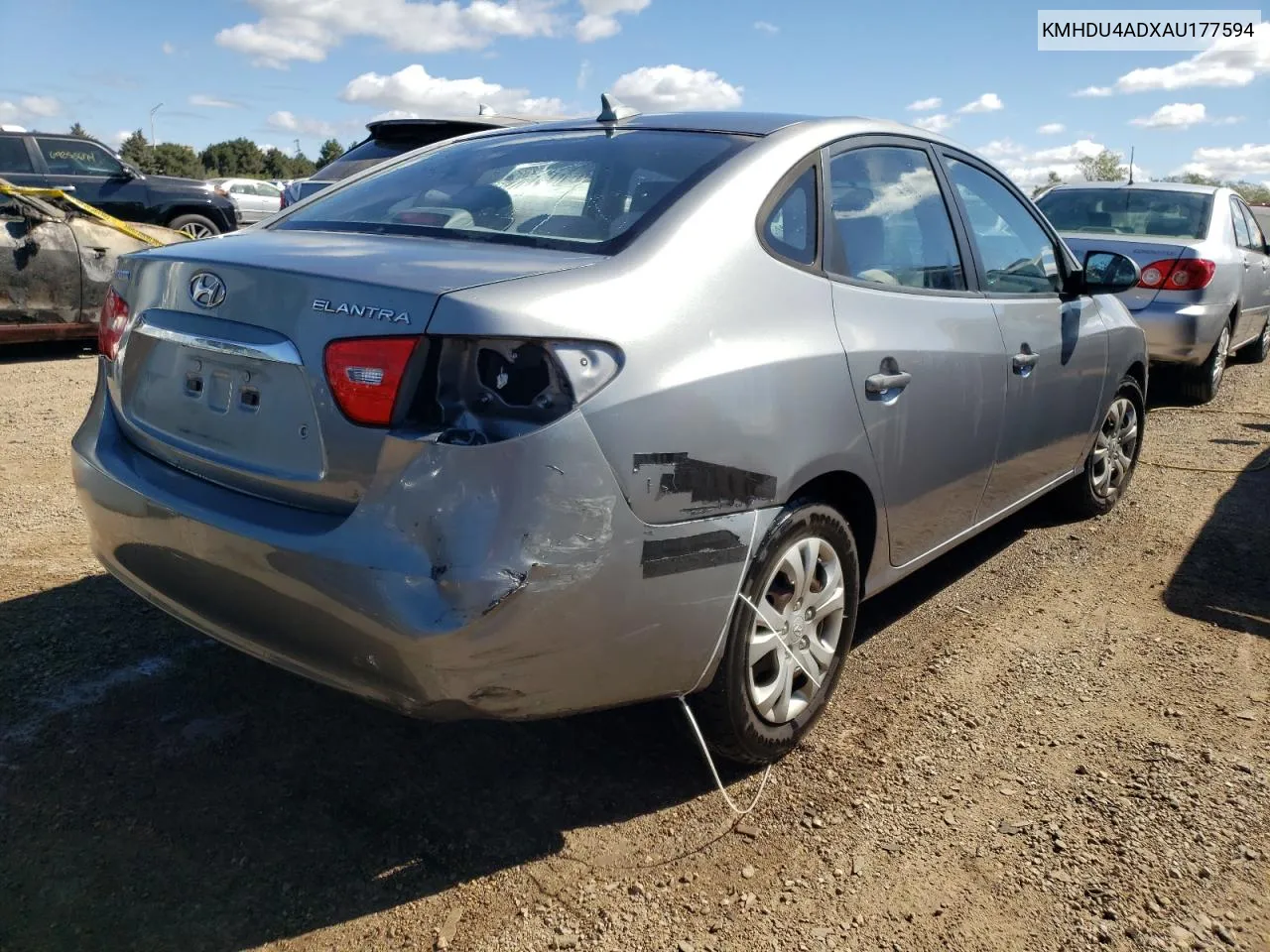 2010 Hyundai Elantra Blue VIN: KMHDU4ADXAU177594 Lot: 70050154