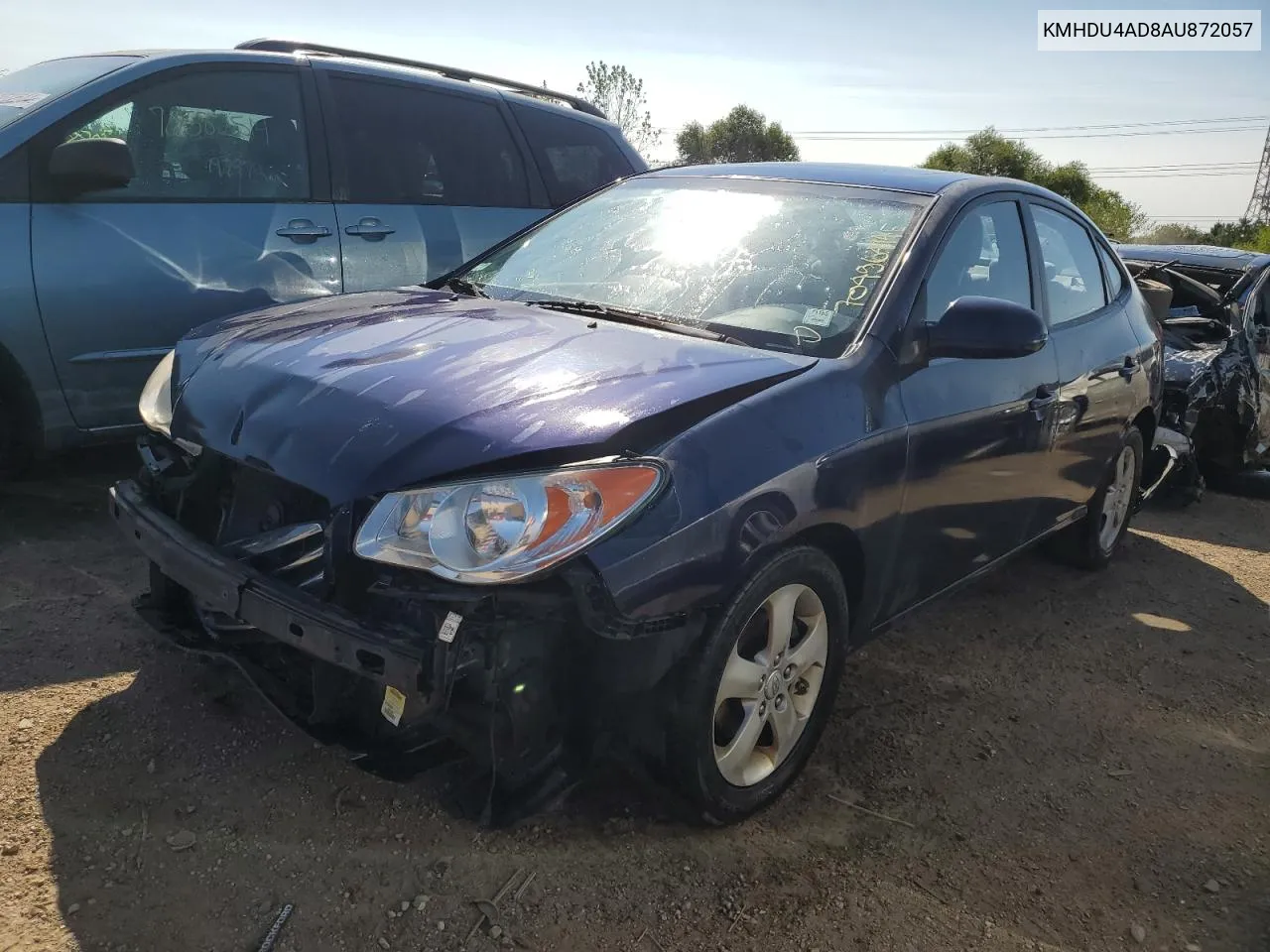 KMHDU4AD8AU872057 2010 Hyundai Elantra Blue