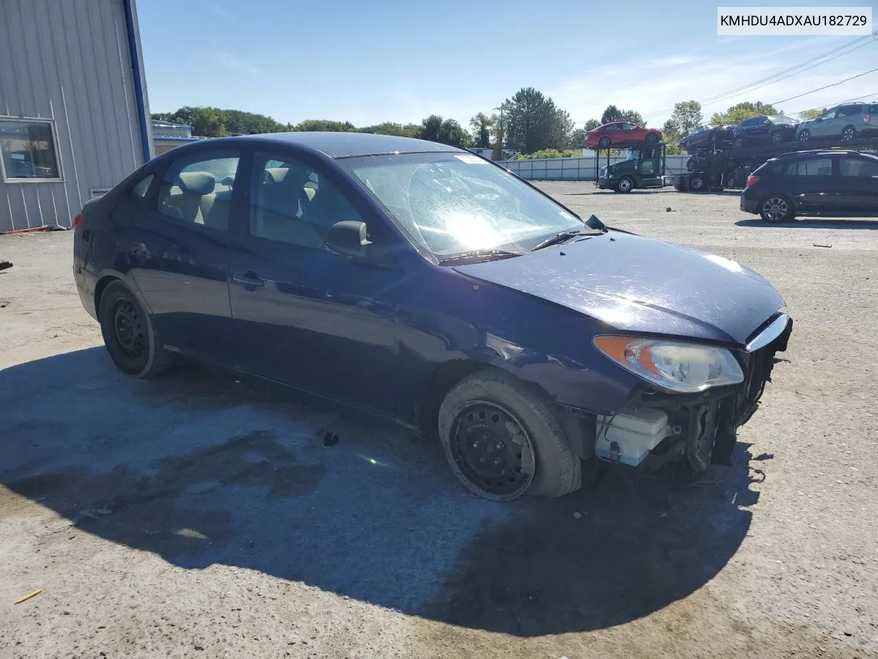 KMHDU4ADXAU182729 2010 Hyundai Elantra Blue