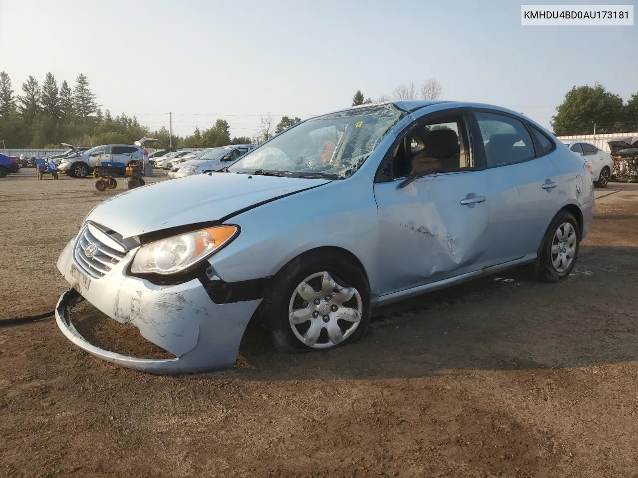 KMHDU4BD0AU173181 2010 Hyundai Elantra Blue