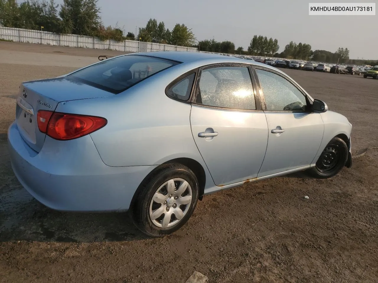 2010 Hyundai Elantra Blue VIN: KMHDU4BD0AU173181 Lot: 71099864