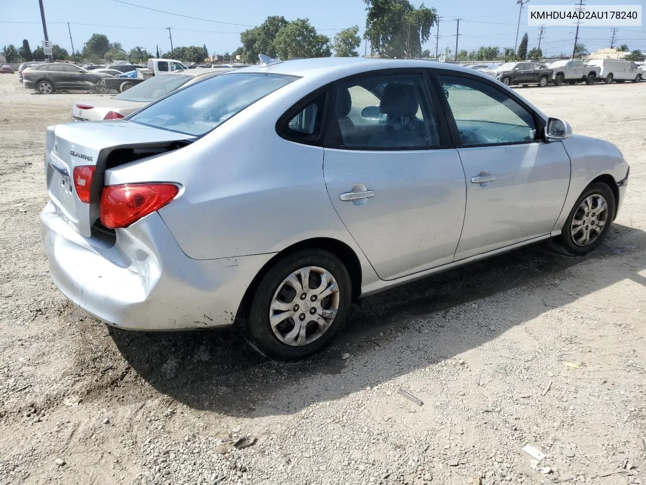 KMHDU4AD2AU178240 2010 Hyundai Elantra Blue