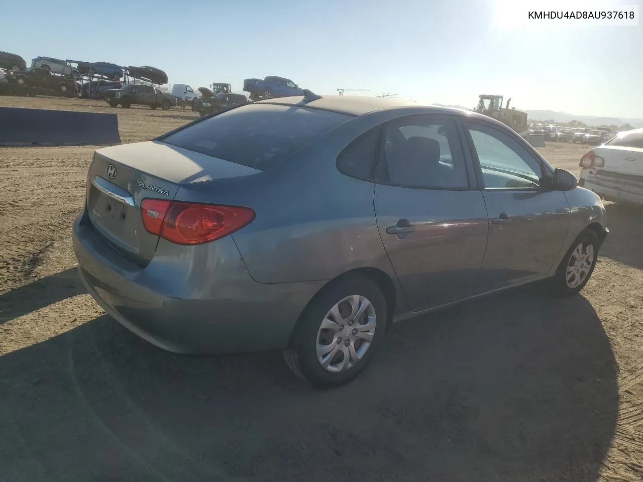 KMHDU4AD8AU937618 2010 Hyundai Elantra Blue