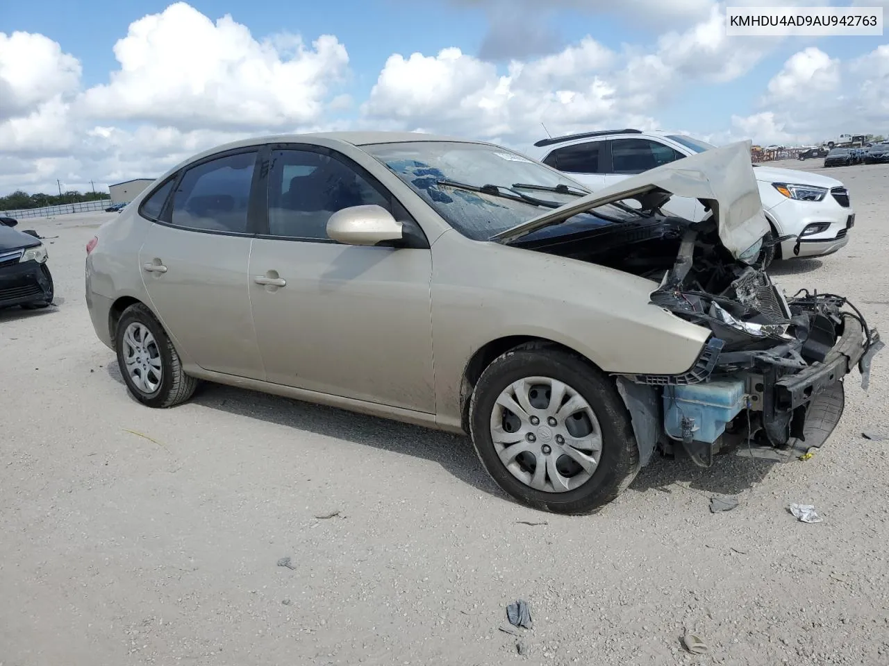 KMHDU4AD9AU942763 2010 Hyundai Elantra Blue