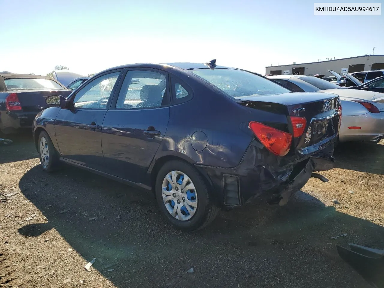 KMHDU4AD5AU994617 2010 Hyundai Elantra Blue