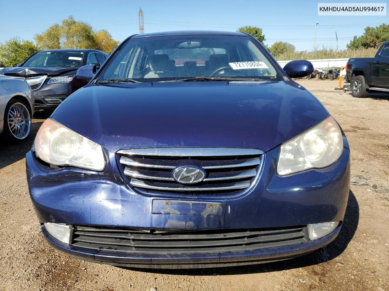 KMHDU4AD5AU994617 2010 Hyundai Elantra Blue