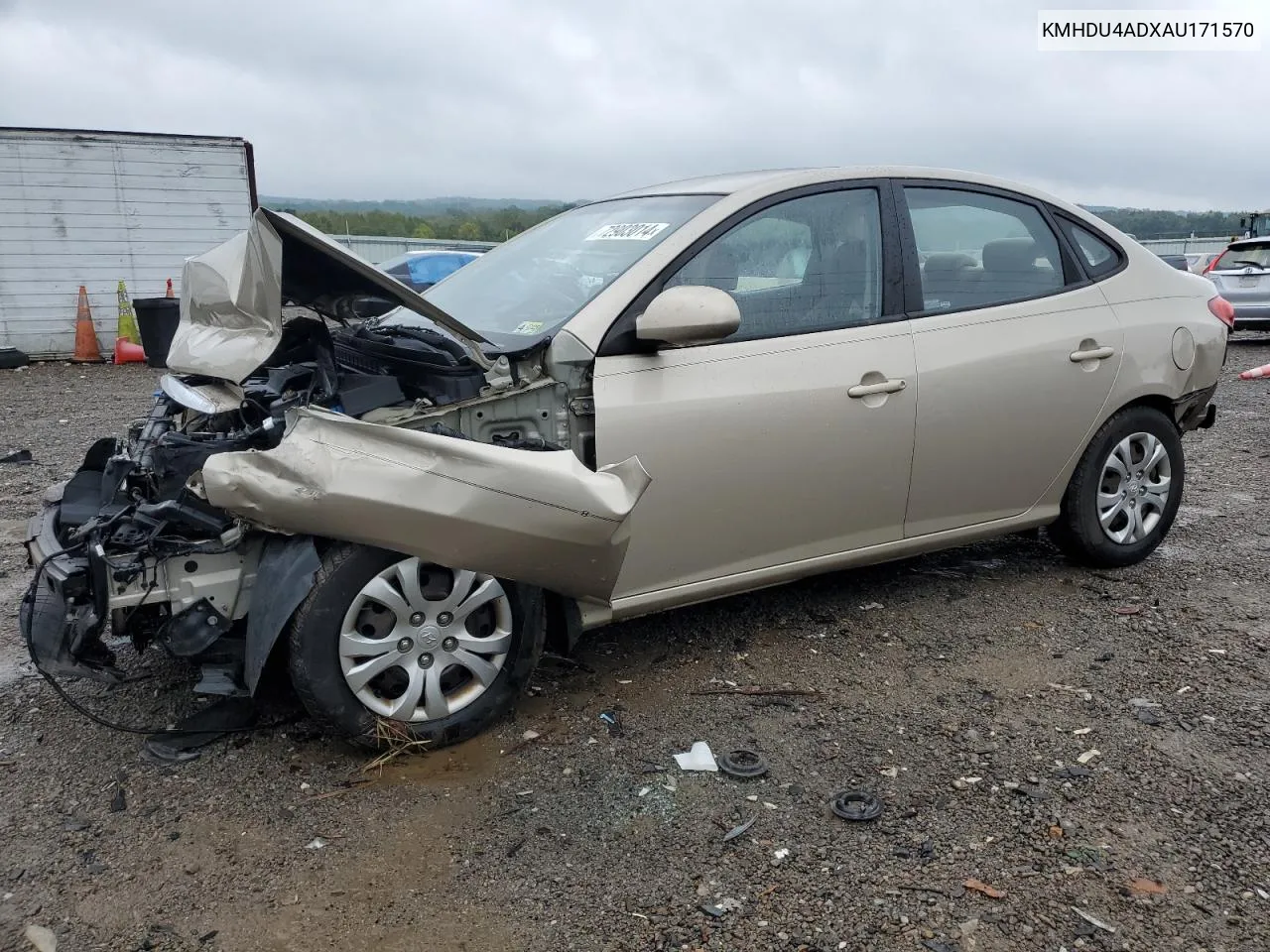 KMHDU4ADXAU171570 2010 Hyundai Elantra Blue