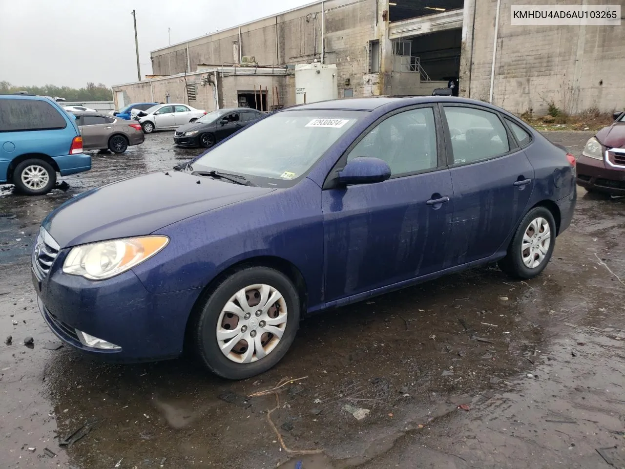 2010 Hyundai Elantra Blue VIN: KMHDU4AD6AU103265 Lot: 72930624