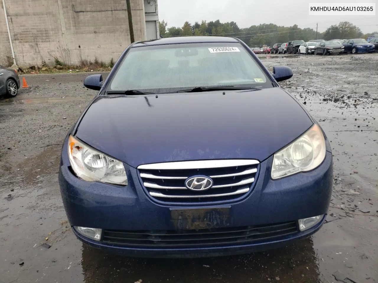 2010 Hyundai Elantra Blue VIN: KMHDU4AD6AU103265 Lot: 72930624