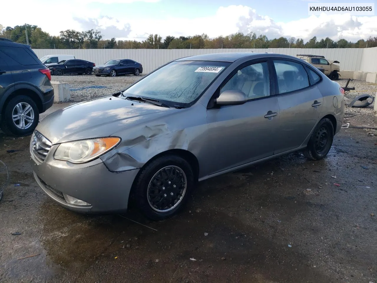 KMHDU4AD6AU103055 2010 Hyundai Elantra Blue