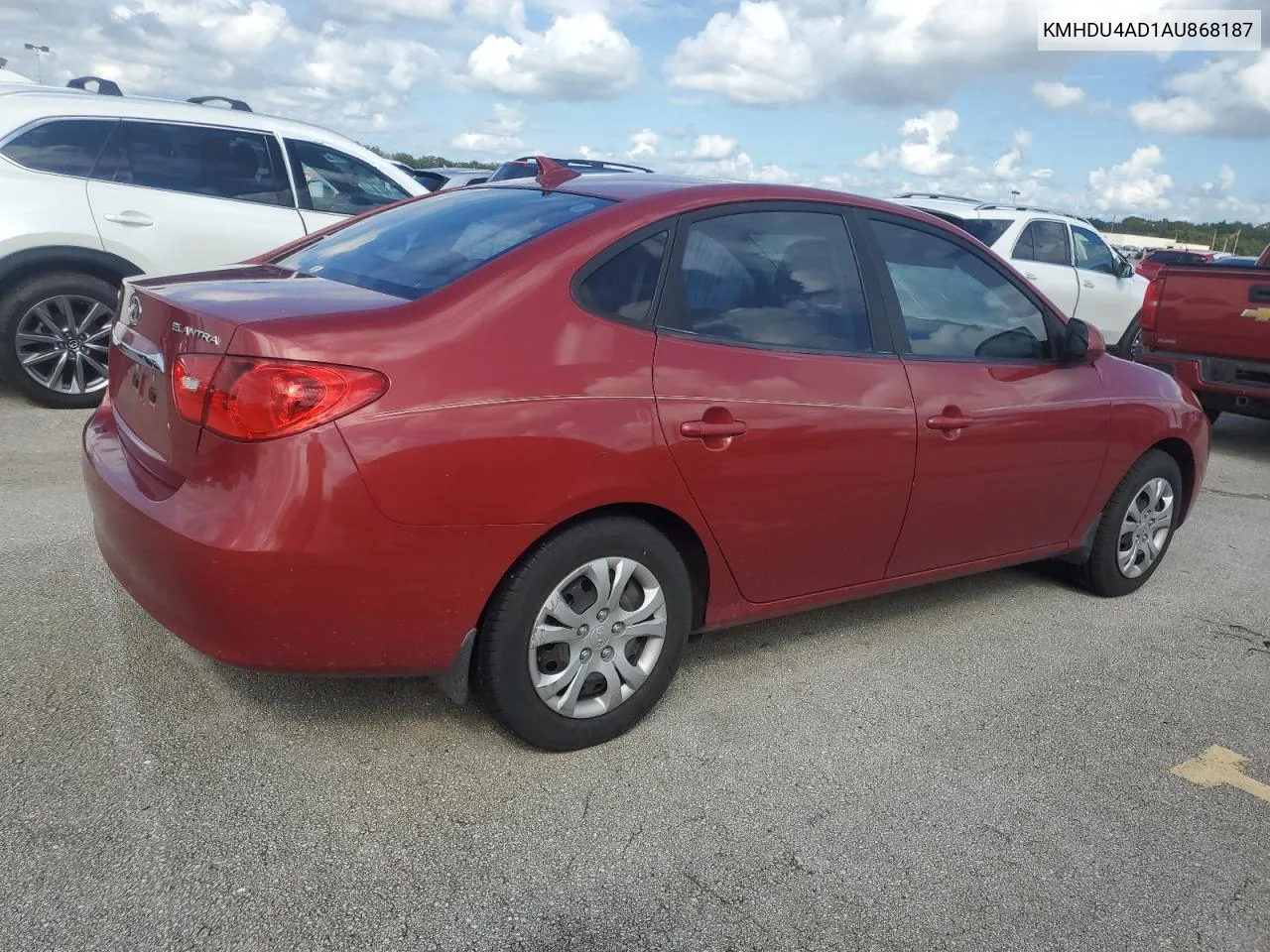 2010 Hyundai Elantra Blue VIN: KMHDU4AD1AU868187 Lot: 74423594