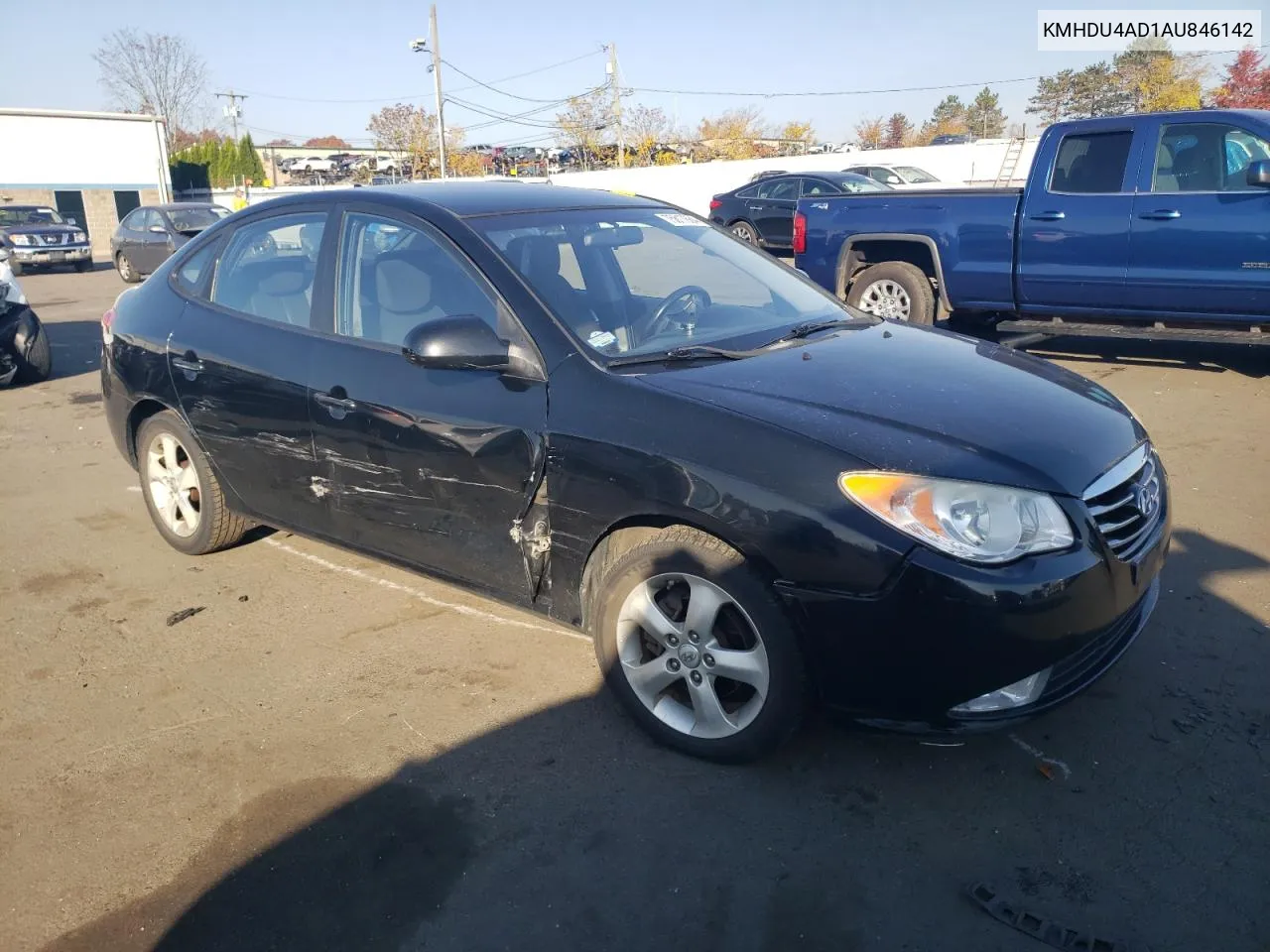 KMHDU4AD1AU846142 2010 Hyundai Elantra Blue