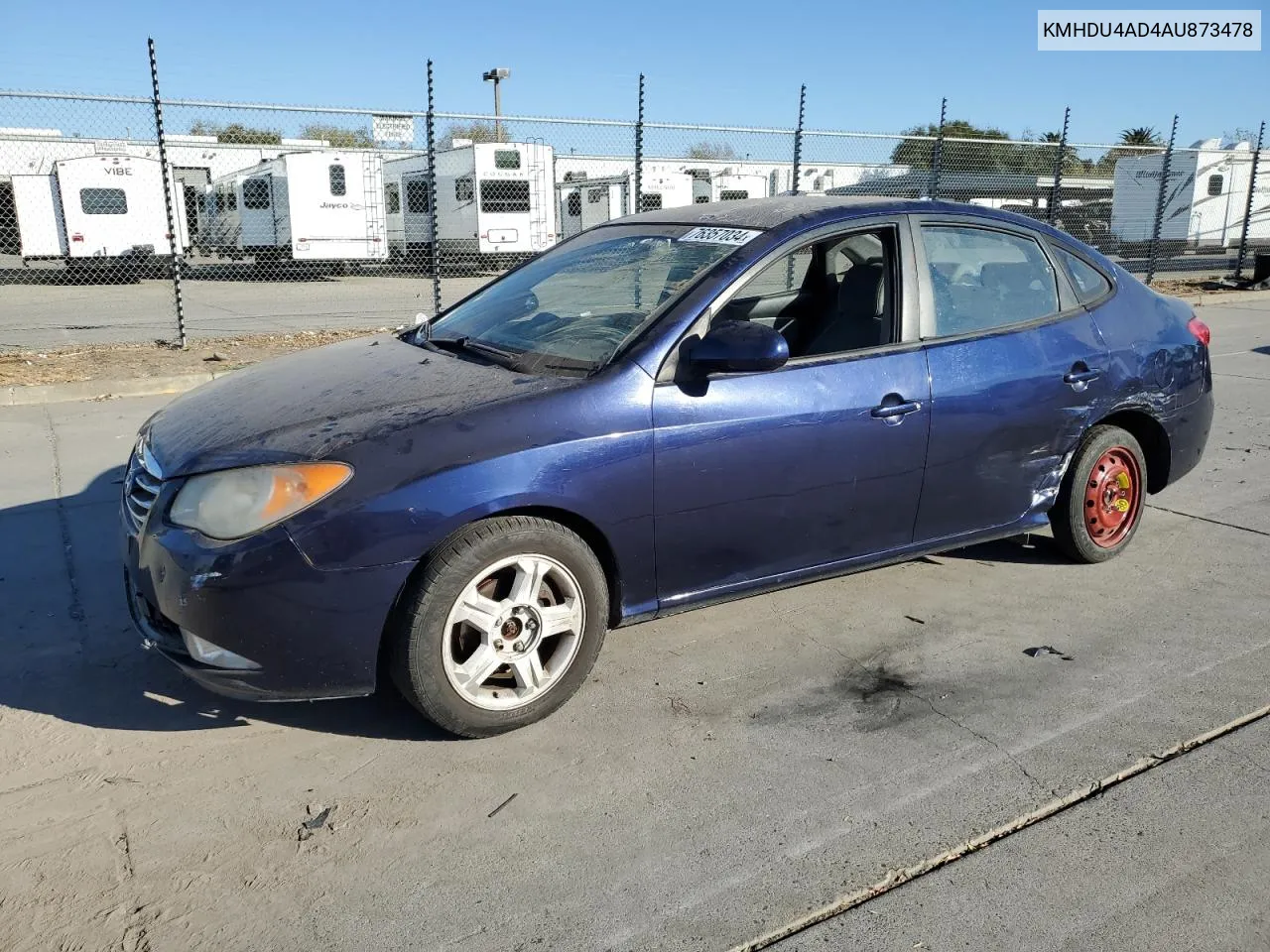 KMHDU4AD4AU873478 2010 Hyundai Elantra Blue