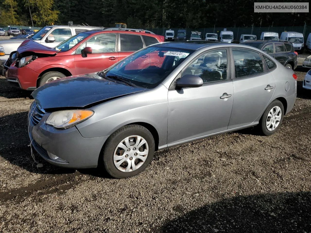 KMHDU4AD6AU060384 2010 Hyundai Elantra Blue