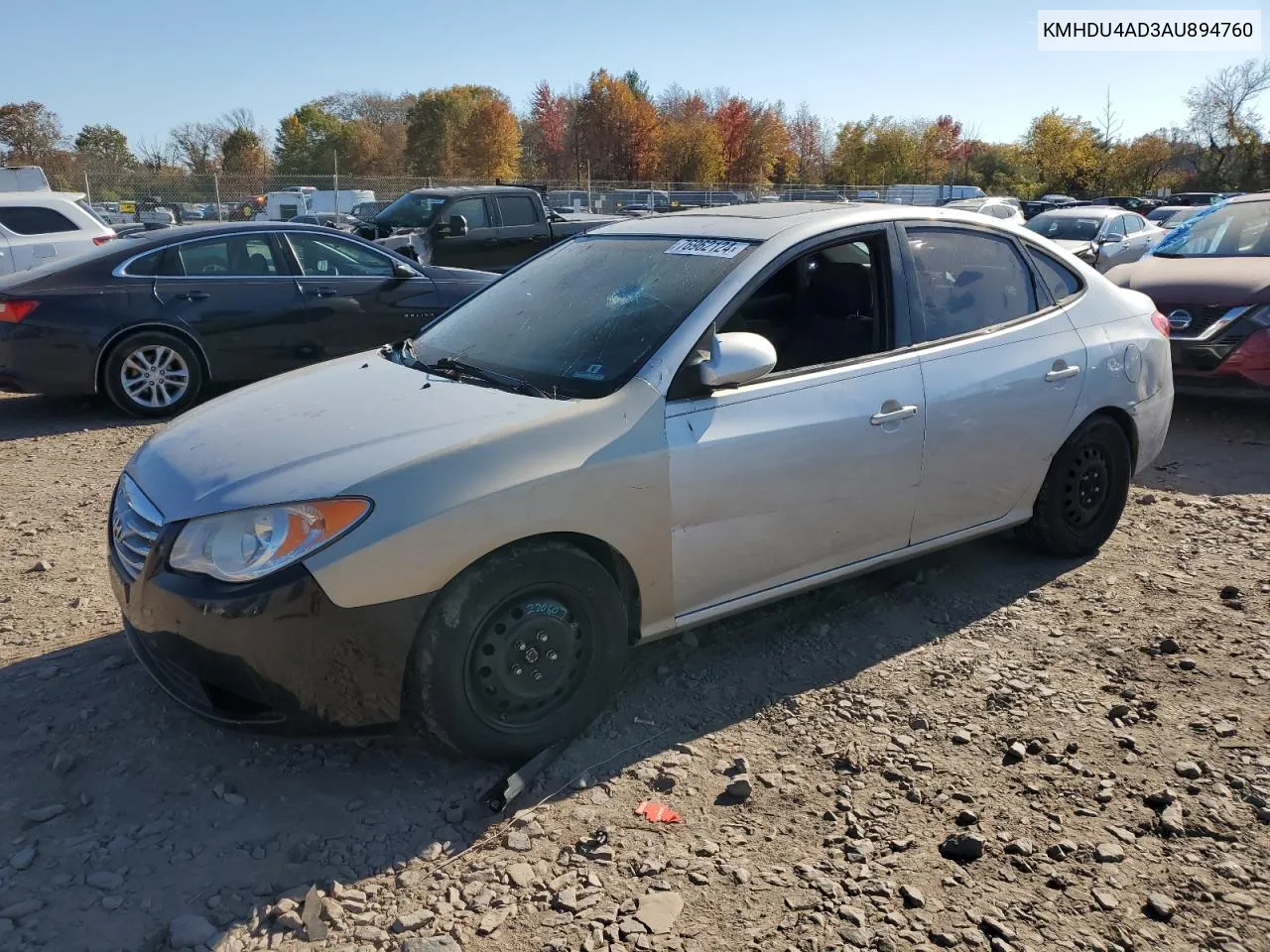 KMHDU4AD3AU894760 2010 Hyundai Elantra Blue