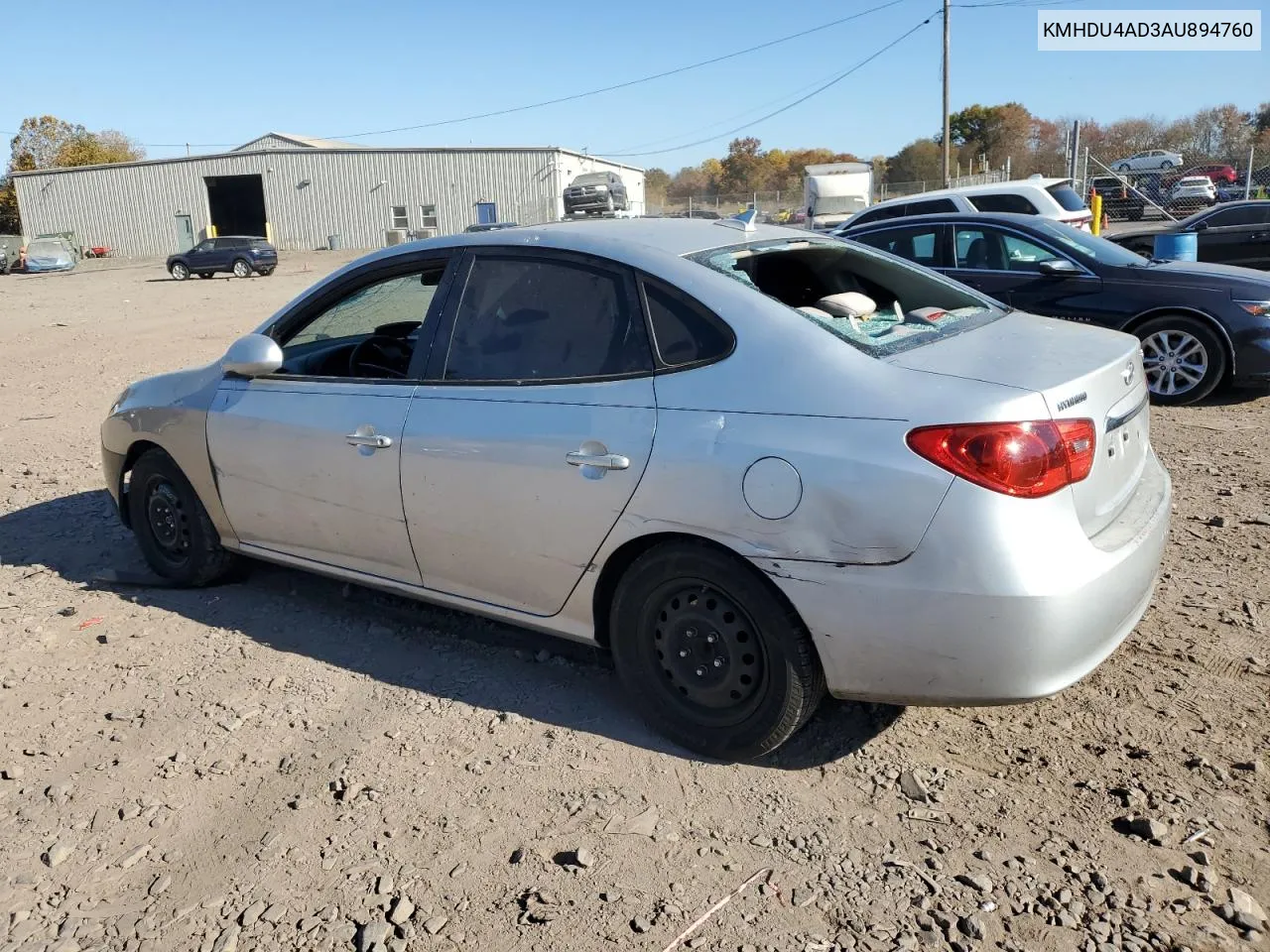 KMHDU4AD3AU894760 2010 Hyundai Elantra Blue