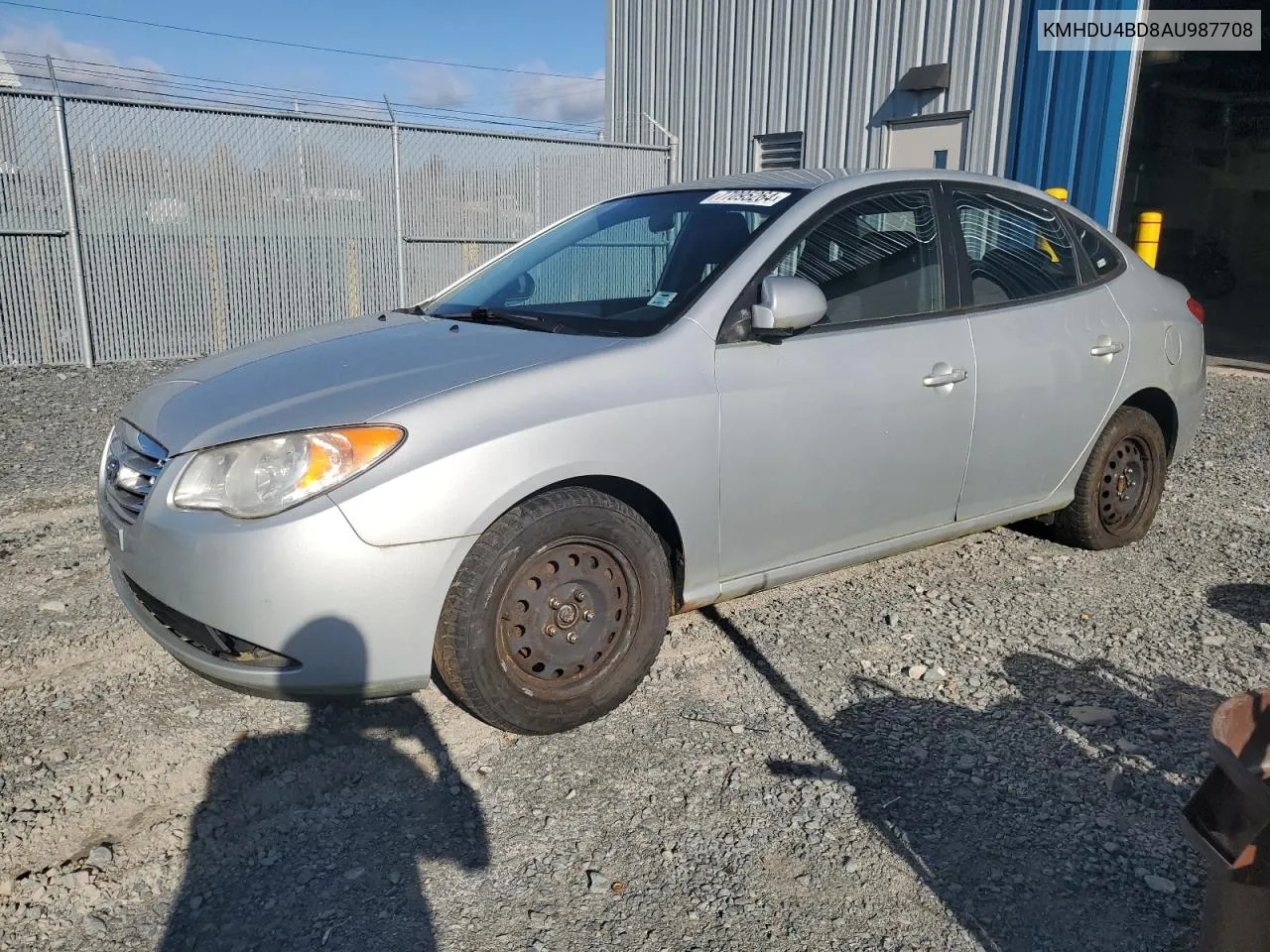 KMHDU4BD8AU987708 2010 Hyundai Elantra Blue