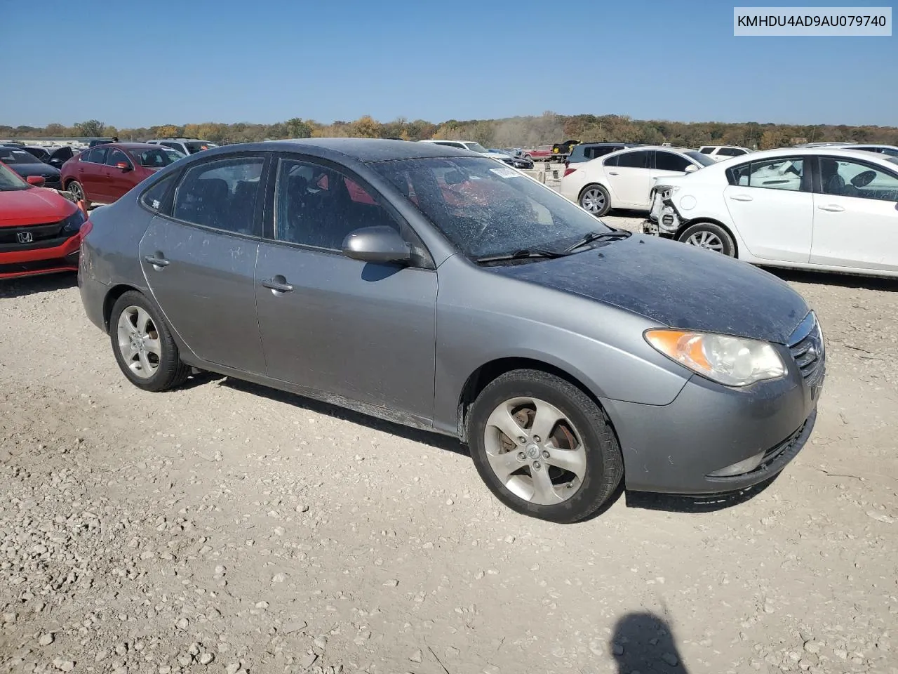 KMHDU4AD9AU079740 2010 Hyundai Elantra Blue