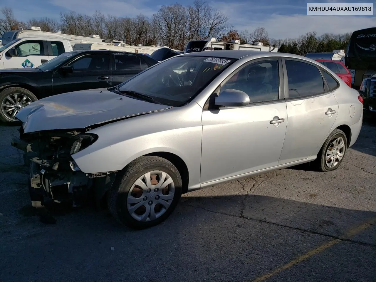 KMHDU4ADXAU169818 2010 Hyundai Elantra Blue