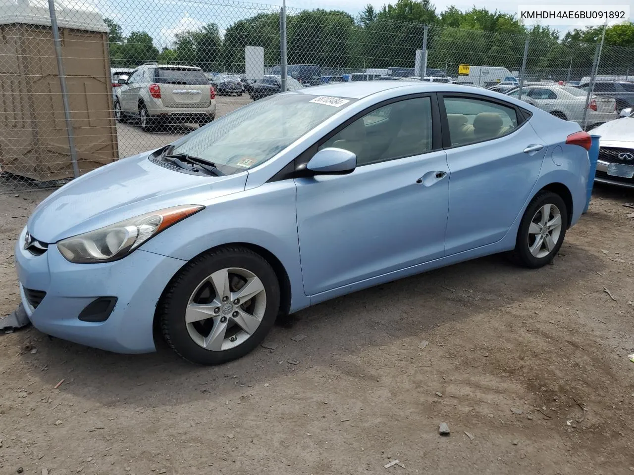 2011 Hyundai Elantra Gls VIN: KMHDH4AE6BU091892 Lot: 58703484