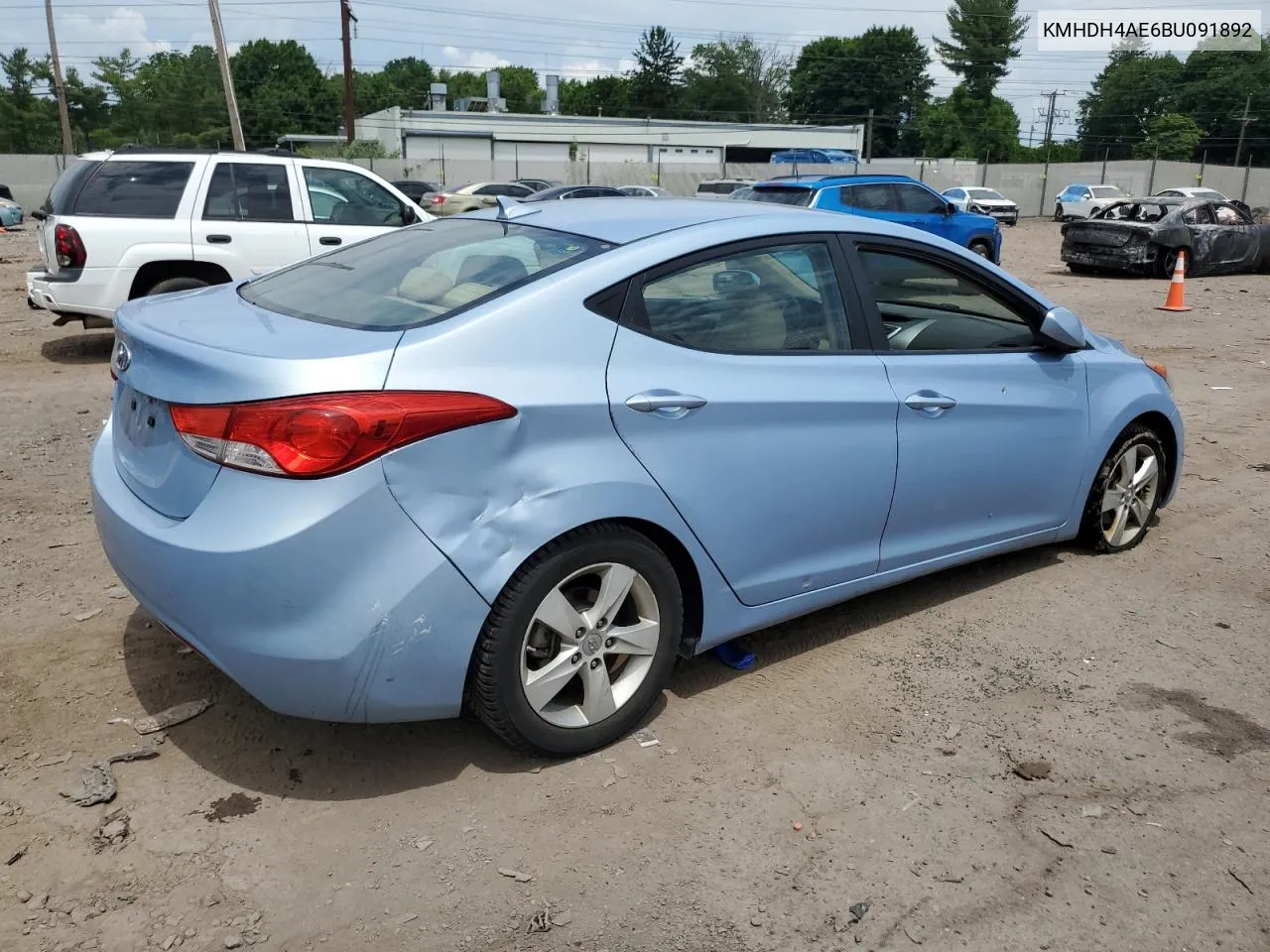 2011 Hyundai Elantra Gls VIN: KMHDH4AE6BU091892 Lot: 58703484