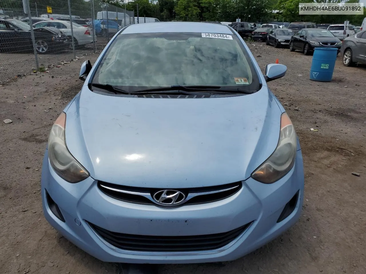 2011 Hyundai Elantra Gls VIN: KMHDH4AE6BU091892 Lot: 58703484