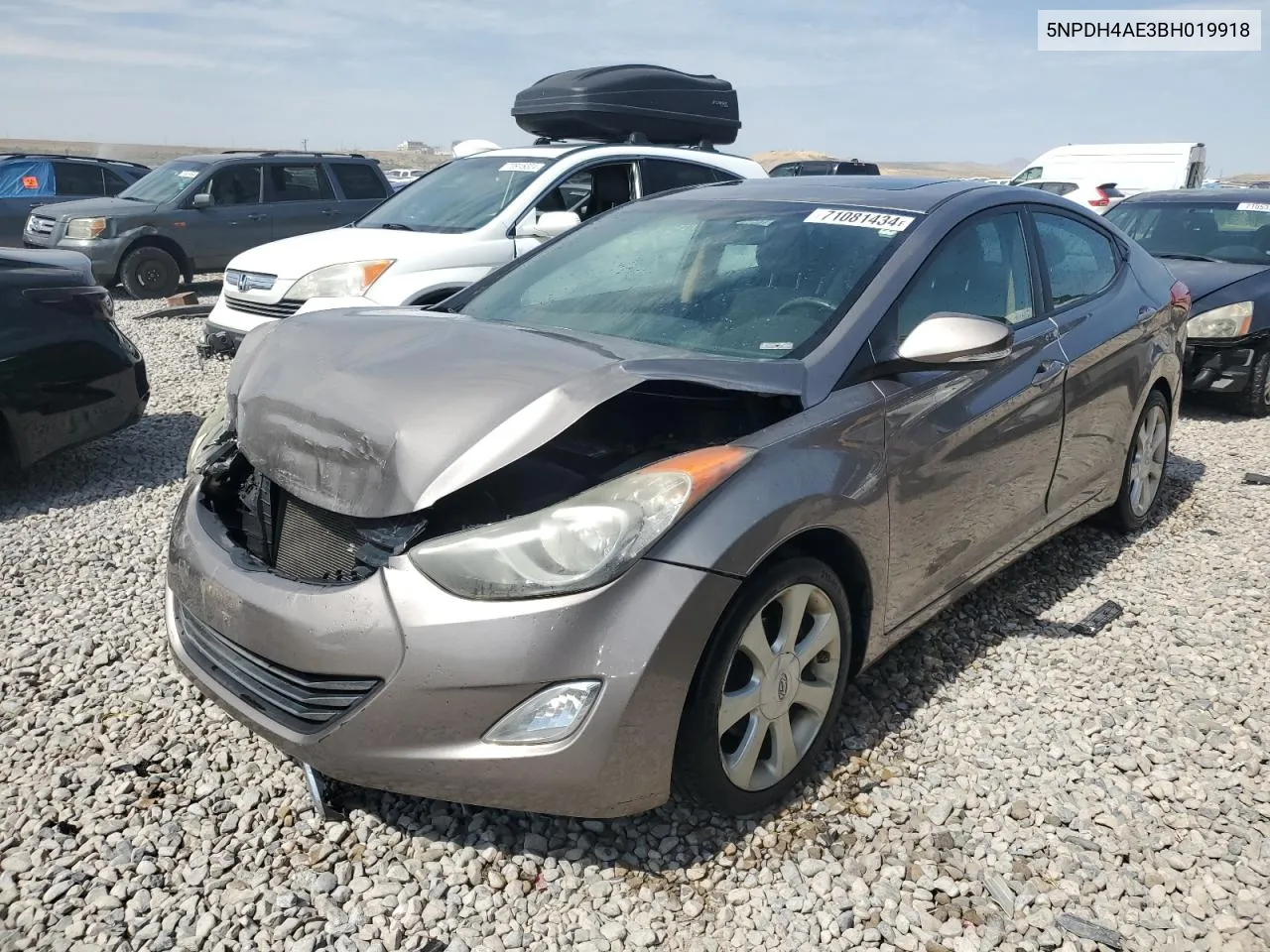 2011 Hyundai Elantra Gls VIN: 5NPDH4AE3BH019918 Lot: 71081434