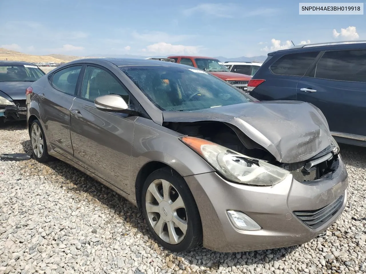 2011 Hyundai Elantra Gls VIN: 5NPDH4AE3BH019918 Lot: 71081434