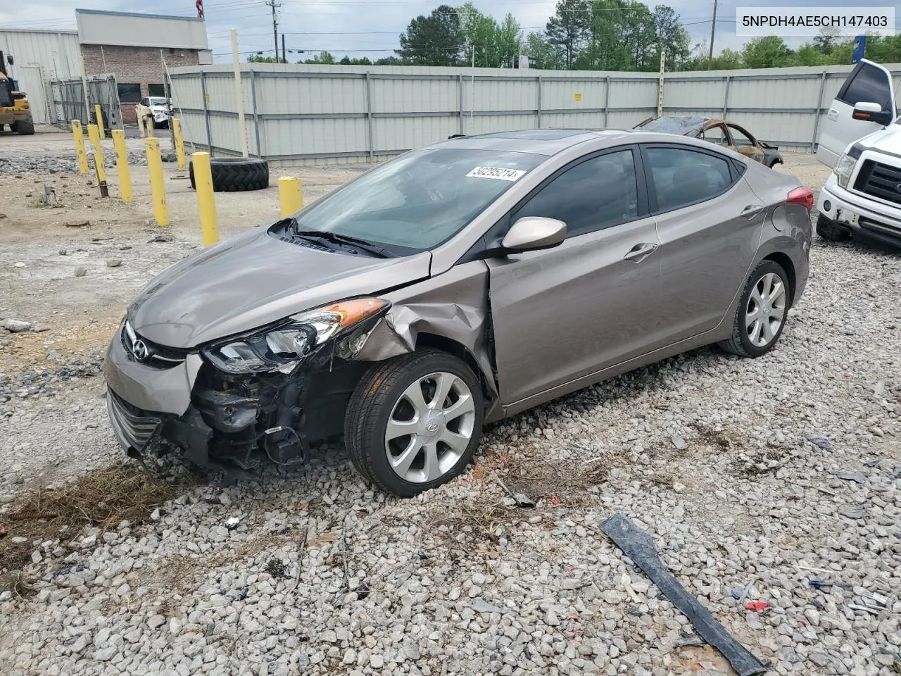 2012 Hyundai Elantra Gls VIN: 5NPDH4AE5CH147403 Lot: 50295214