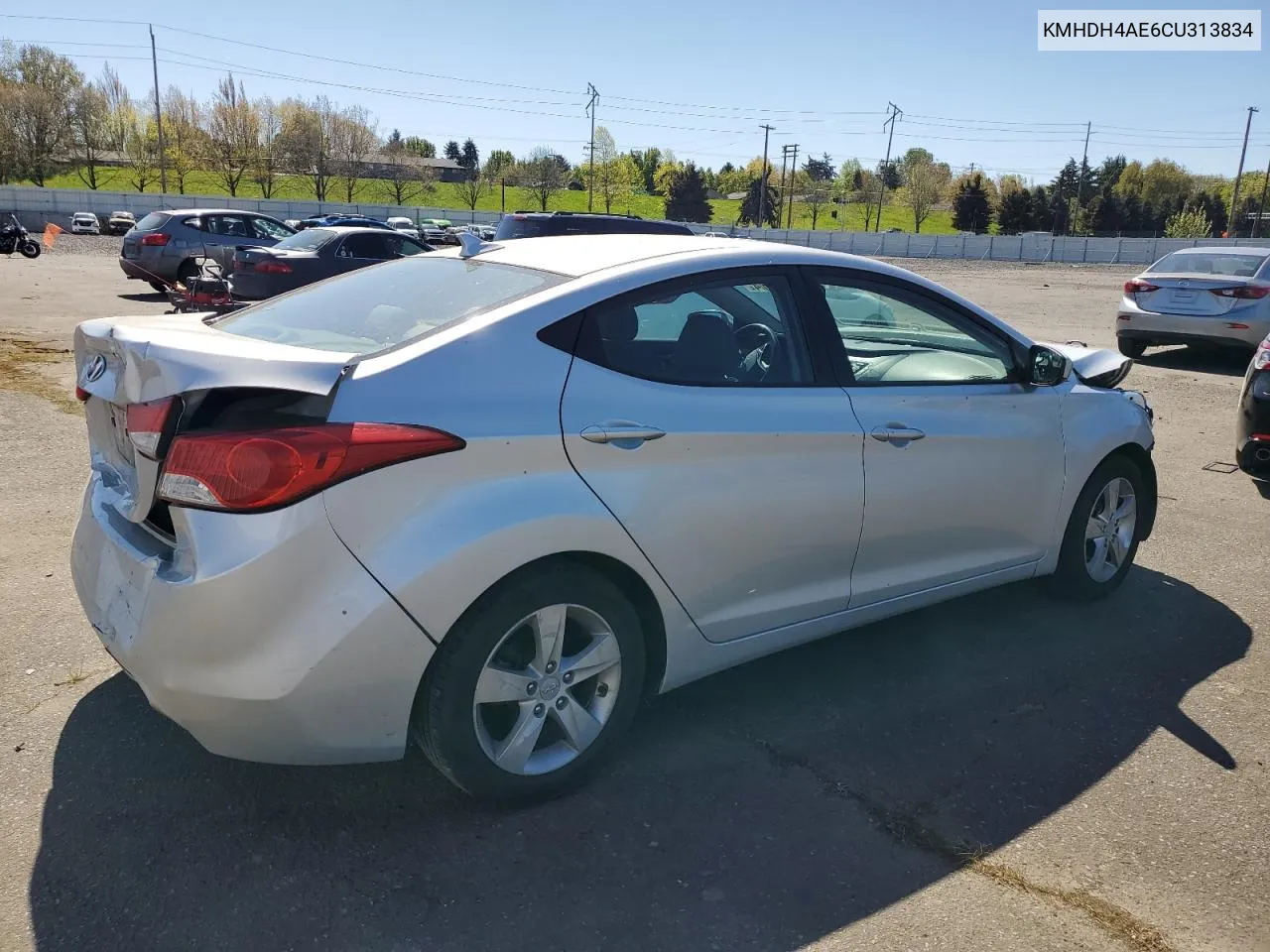 KMHDH4AE6CU313834 2012 Hyundai Elantra Gls