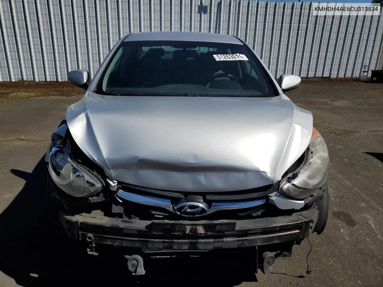 KMHDH4AE6CU313834 2012 Hyundai Elantra Gls