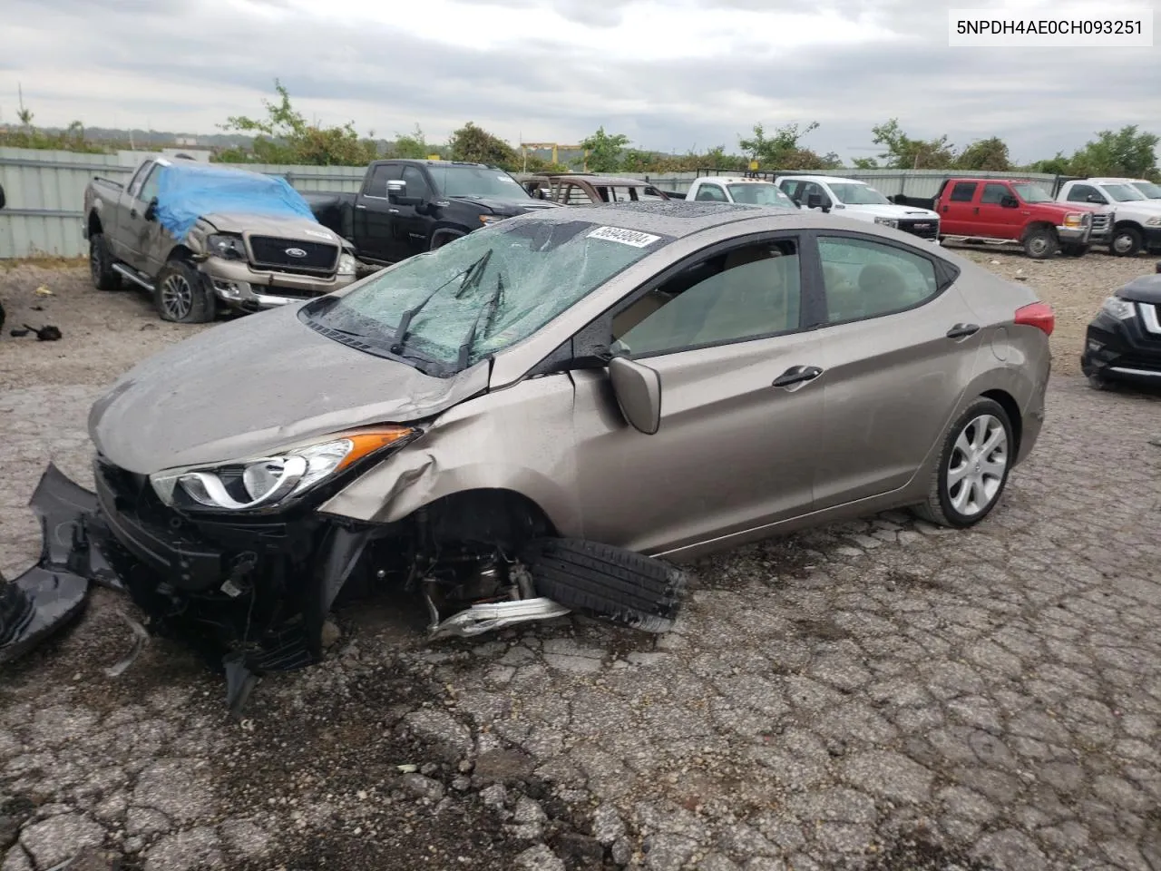 2012 Hyundai Elantra Gls VIN: 5NPDH4AE0CH093251 Lot: 56949804