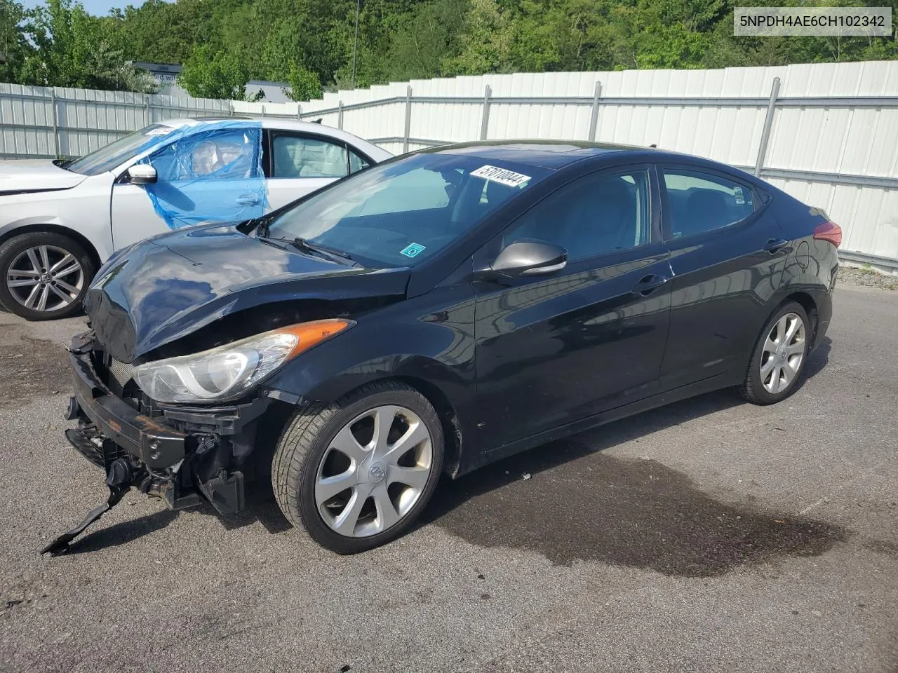 2012 Hyundai Elantra Gls VIN: 5NPDH4AE6CH102342 Lot: 57010044