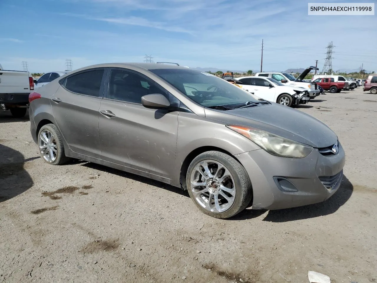 2012 Hyundai Elantra Gls VIN: 5NPDH4AEXCH119998 Lot: 57352834