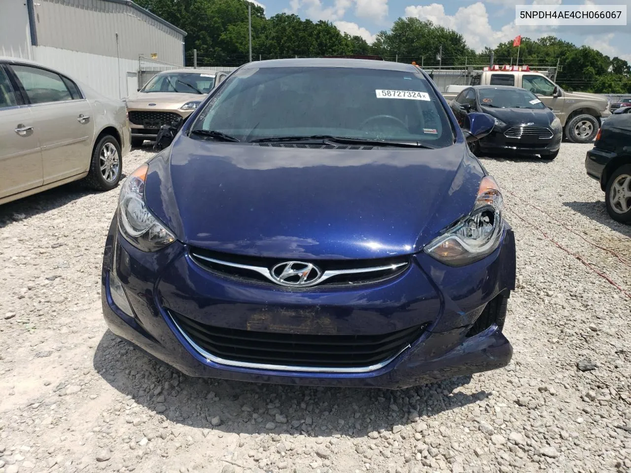 2012 Hyundai Elantra Gls VIN: 5NPDH4AE4CH066067 Lot: 58727324