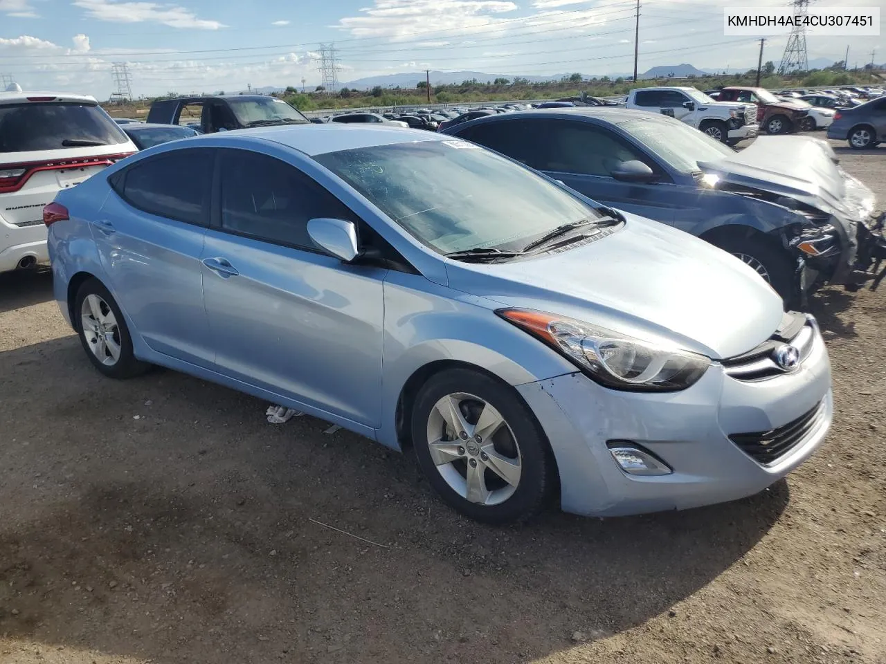 2012 Hyundai Elantra Gls VIN: KMHDH4AE4CU307451 Lot: 60513364