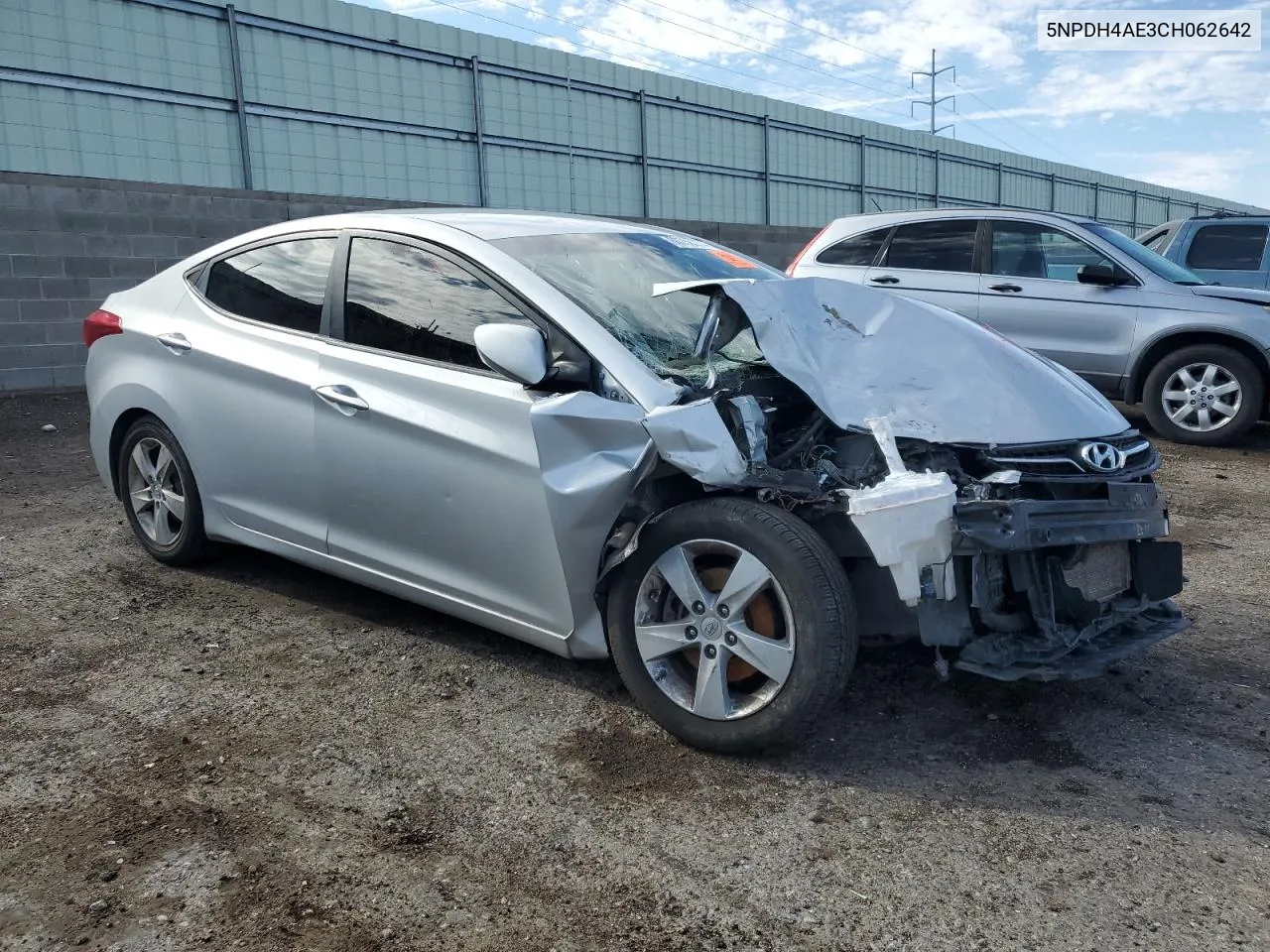 2012 Hyundai Elantra Gls VIN: 5NPDH4AE3CH062642 Lot: 60758274