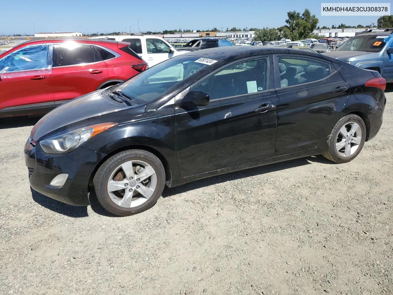 KMHDH4AE3CU308378 2012 Hyundai Elantra Gls