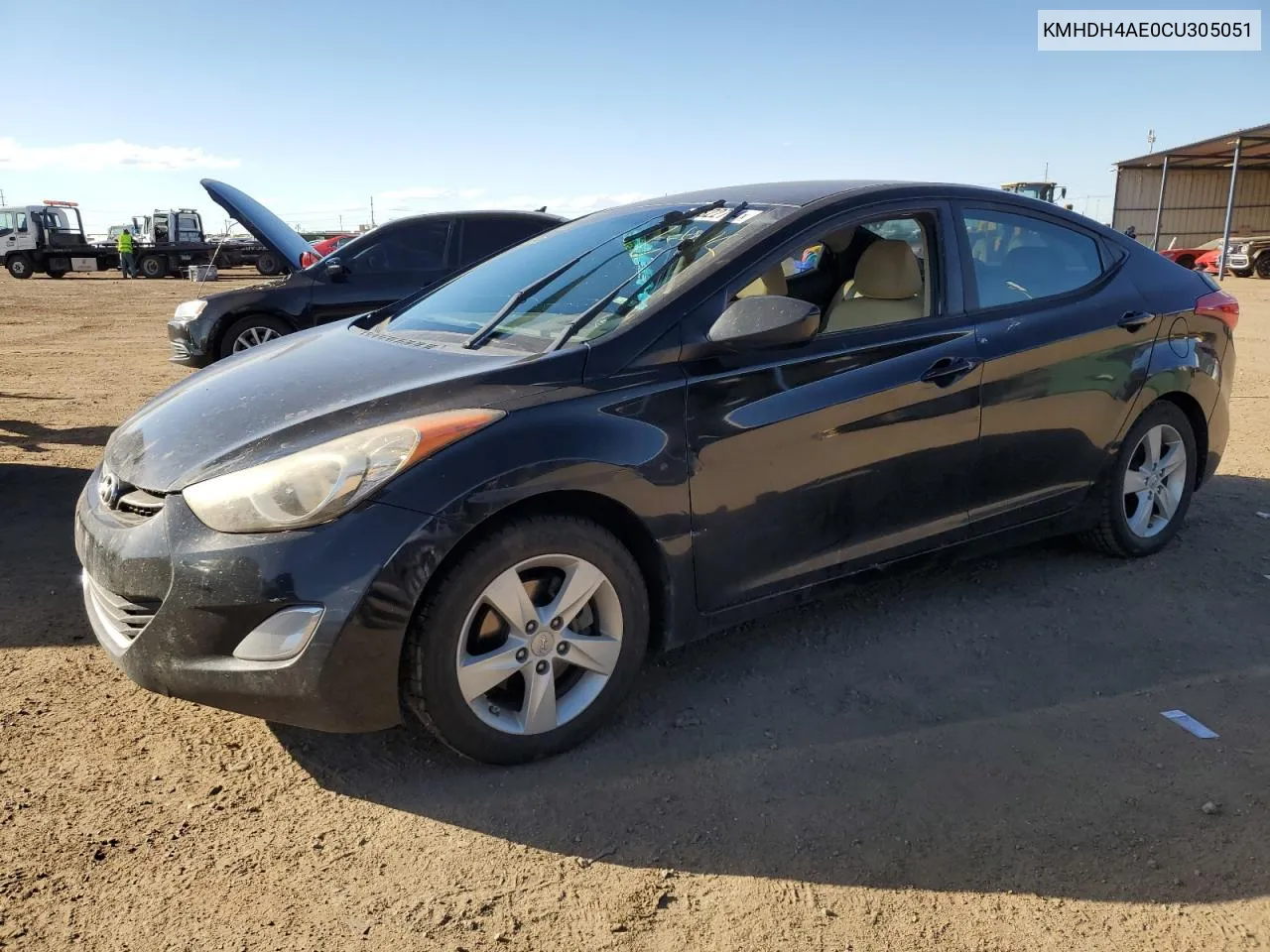 KMHDH4AE0CU305051 2012 Hyundai Elantra Gls